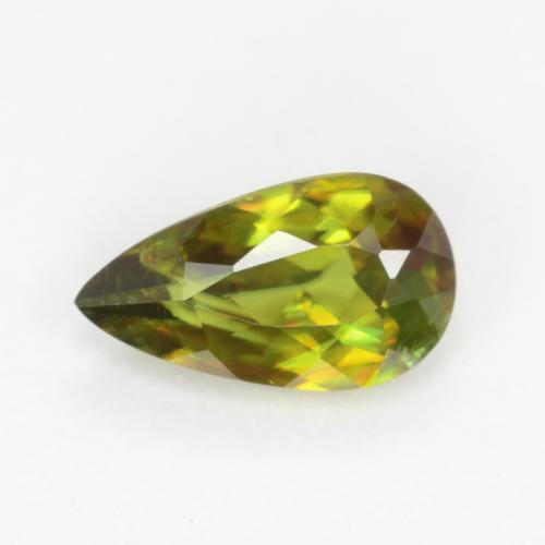 Medium Green Сфен Камень - 0.5ct Фасетная Груша (ID: 545137)