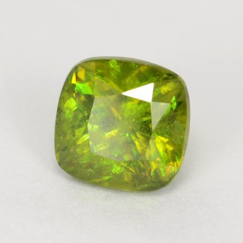 0.80 ct Green Sphene Gemstone, Sphene Gem in Cushion-Cut Shape for Sale.