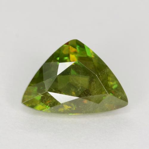 Forest Green Sphene Gem - 0.7ct Trillion Facet (ID: 545144)