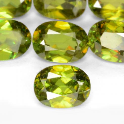 0.29 ct Green Sphene Gemstone, Sphene Gem in Oval Facet Shape for Sale.