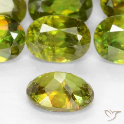 Sphene Gemstones in 5.5 x 4 mm Size for Sale, Sphene Stones in Medium Green Color