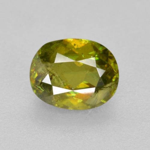 Medium Green Sfene Gem - 0.5ct Ovale sfaccettato (ID: 560394)