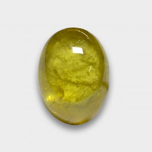 Intense Yellow Сфен Камень - 4.2ct Овал Кабошон (ID: 577875)