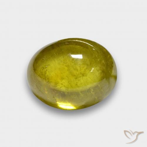 3.44 ct Yellow Sphene, 9.7 x 7.7 mm Oval Cut From Sri Lanka, Photo A