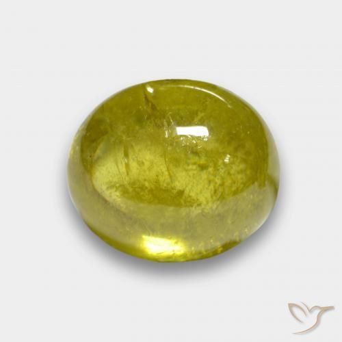 3.77 ct Yellow Sphene, 9.6 x 8.3 mm Oval Cut From Sri Lanka, Photo A