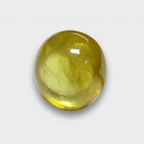 Medium Yellow Sphene Gem - 3.2ct Oval Cabochon (ID: 577881)