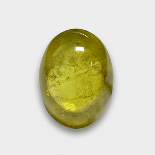3.88 ct Yellow Sphene Stone, Natural Sphene in Oval Cabochon Shape for Sale