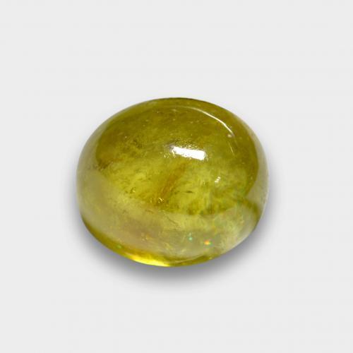 Pineapple Yellow Sphene Gem - 2.9ct Oval Cabochon (ID: 577886)