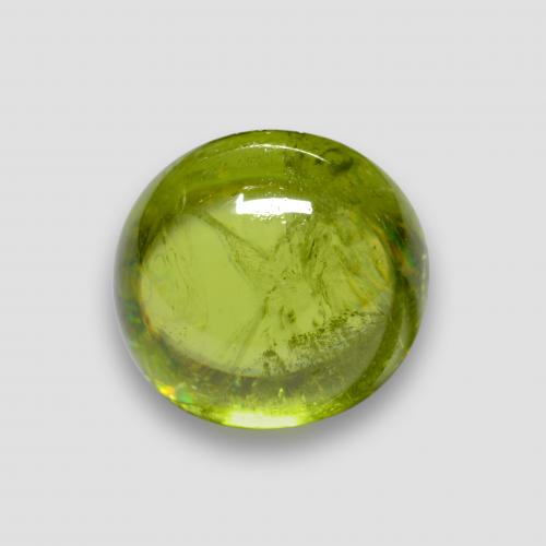 Yellowish Green Sphene Gem - 2.5ct Round Cabochon (ID: 578111)
