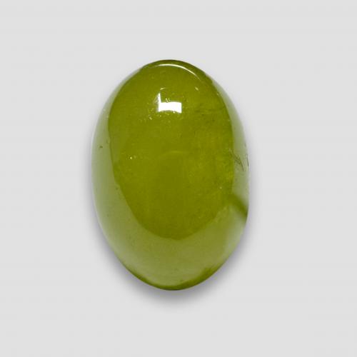 Olivgrün Sphen Edelstein - 4.4ct Oval Cabochon (ID: 578114)