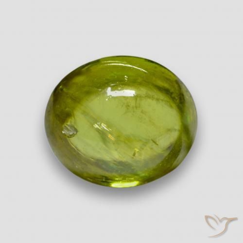 2.23 ct Green Sphene Stone, Natural Sphene in Oval Cabochon Shape for Sale