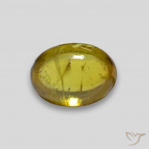 2.13 ct Golden Sphene Stone, Natural Sphene in Oval Cabochon Shape for Sale