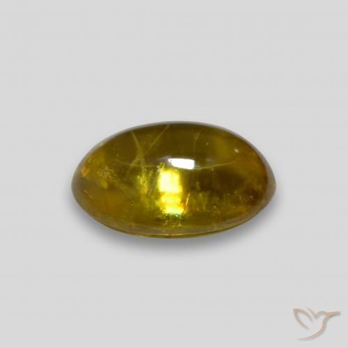 Sphene Gemstone in 9 x 6.6 mm Size for Sale, Sphene Stone in Medium Gold Color