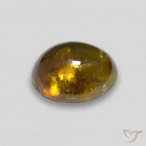 Sphene Gemstone in 8.1 x 7.2 mm Size for Sale, Sphene Stone in Golden Color