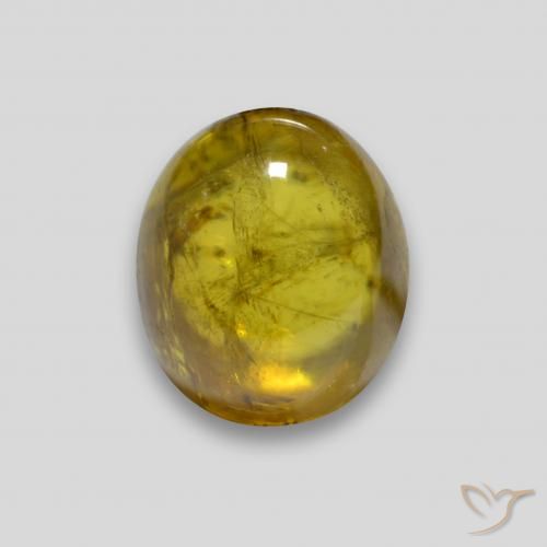 2.63 ct Golden Sphene Stone, Natural Sphene in Oval Cabochon Shape for Sale