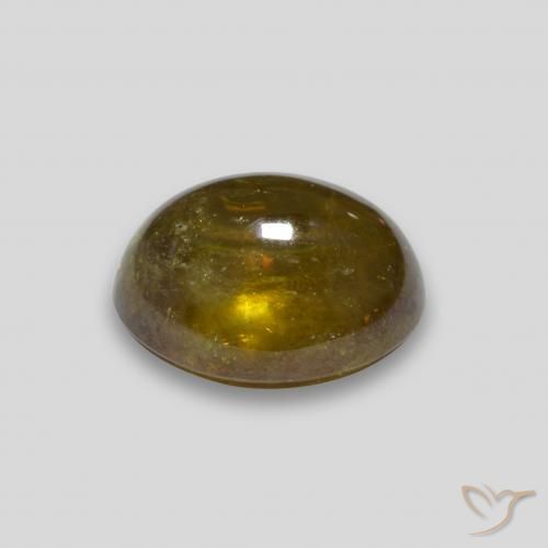 Sphene Gemstone in 9.3 x 7.7 mm Size for Sale, Sphene Stone in Dark Gold Color
