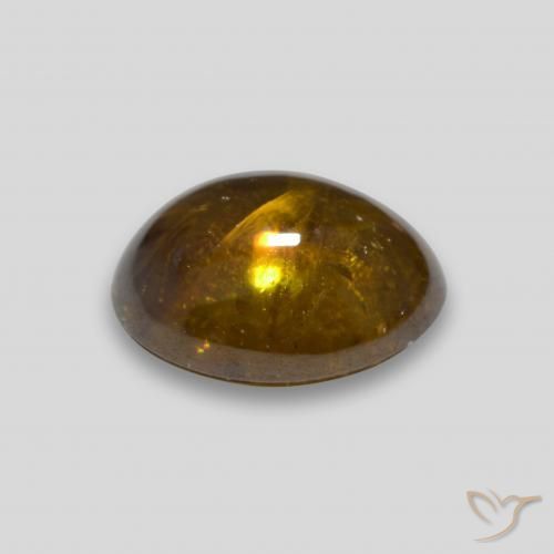 Sphene Gemstone in 9.7 x 7.7 mm Size for Sale, Sphene Stone in Dark Gold Color