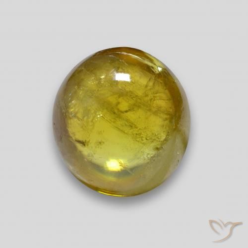 2.67 ct Golden Sphene Stone, Natural Sphene in Oval Cabochon Shape for Sale