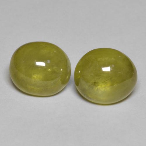 Medium Yellow Сфен Камень - 2.8ct Овал Кабошон (ID: 585701)