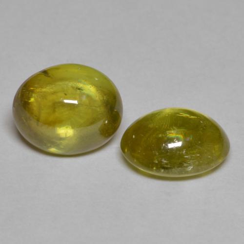 3.14 ctw Yellow Sphene Stones, Natural Sphene in Oval Cabochon Shape for Sale