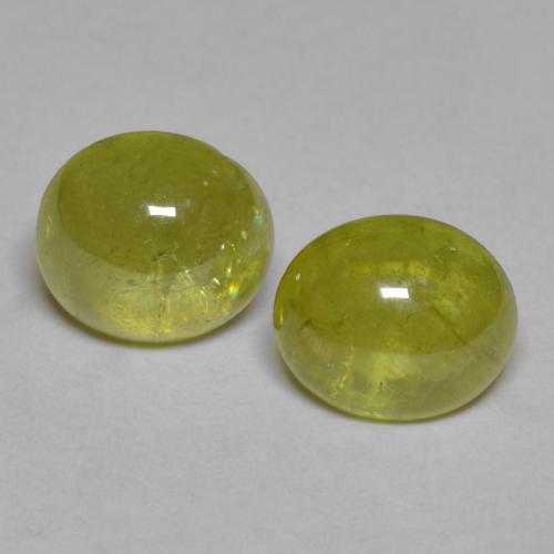 Medium Yellow 榍石 Gem - 1.9ct 椭圆形凸面型 (ID: 585705)