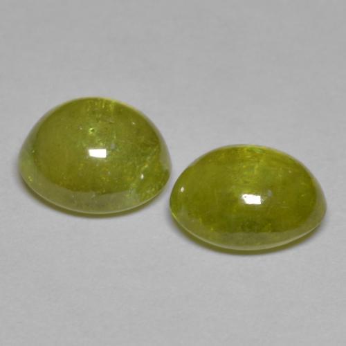 Sphene Gemstones in 7.5 x 6.8 mm Size for Sale, Sphene Stones in Medium Yellow Color