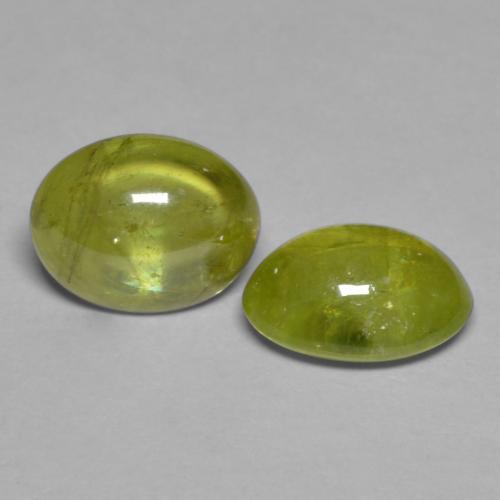 3.71 ctw Yellow Sphene Stones, Natural Sphene in Oval Cabochon Shape for Sale