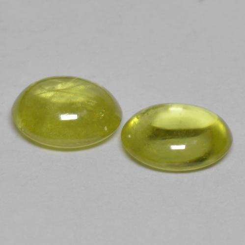 Sphene Gemstones in 6.8 x 5.8 mm Size for Sale, Sphene Stones in Greenish Yellow Color