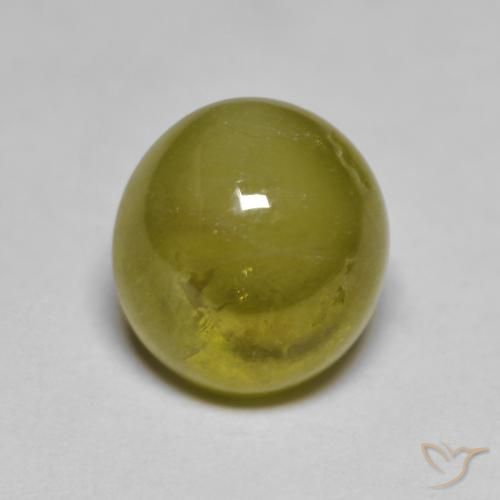 2.93 ct Green Sphene Stone, Natural Sphene in Oval Cabochon Shape for Sale