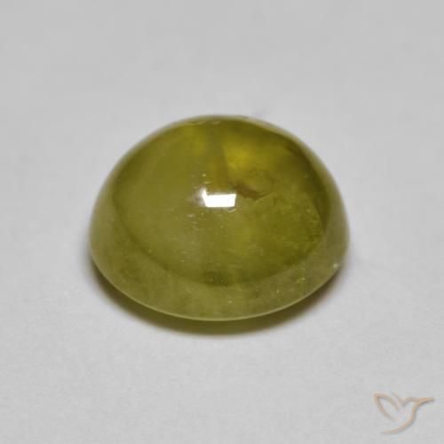 Sphene Gemstone in 8.3 x 7.6 mm Size for Sale, Sphene Stone in Yellowish Green Color