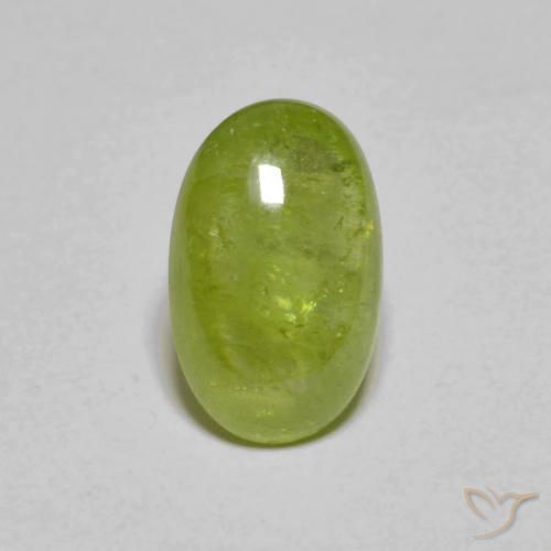 2.33 ct Green Sphene Stone, Natural Sphene in Oval Cabochon Shape for Sale