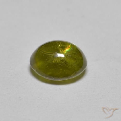 Sphene Gemstone in 6.8 x 6 mm Size for Sale, Sphene Stone in Yellowish Green Color