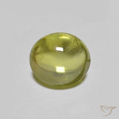 1.57 ct Green Sphene Stone, Natural Sphene in Oval Cabochon Shape for Sale