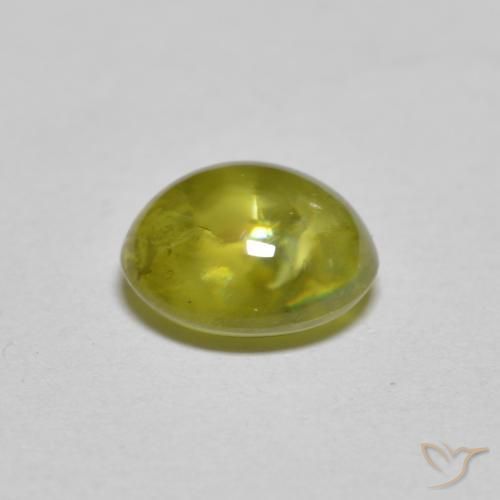 Sphene Gemstone in 7.3 x 6.4 mm Size for Sale, Sphene Stone in Medium Light Green Color