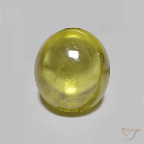 2.52 ct Green Sphene Stone, Natural Sphene in Oval Cabochon Shape for Sale