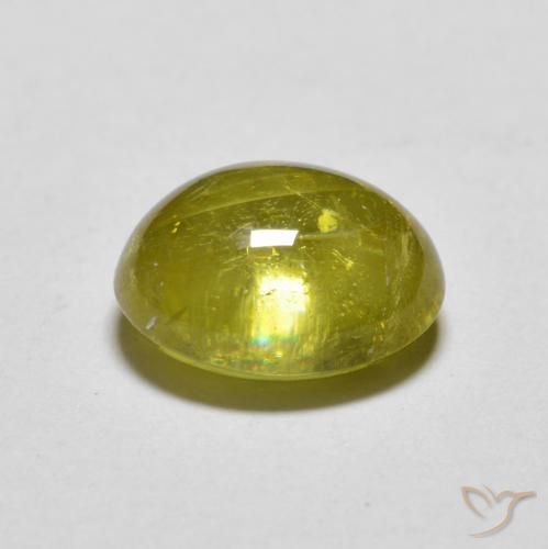 Sphene Gemstone in 8.6 x 7.1 mm Size for Sale, Sphene Stone in Warm Earthy Green Color