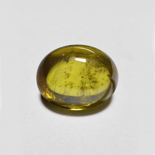1.58 ct Golden Sphene Stone, Natural Sphene in Oval Cabochon Shape for Sale