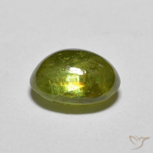 Sphene Gemstone in 8.4 x 6.7 mm Size for Sale, Sphene Stone in Light Earthy Green Color