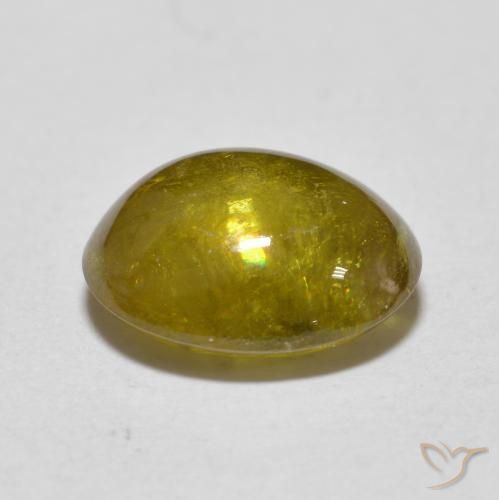 Sphene Gemstone in 9.3 x 7.7 mm Size for Sale, Sphene Stone in Earthy Gold Color