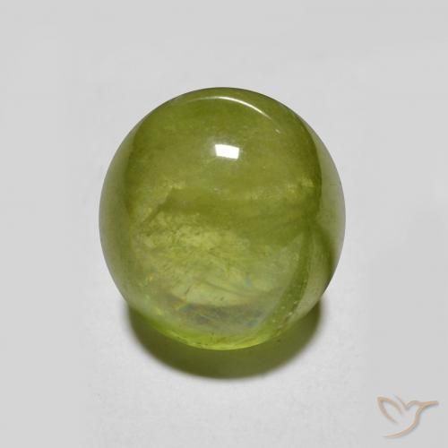 2.95 ct Green Sphene Stone, Natural Sphene in Oval Cabochon Shape for Sale