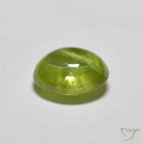 Sphene Gemstone in 7.5 x 6 mm Size for Sale, Sphene Stone in Lively Green Color
