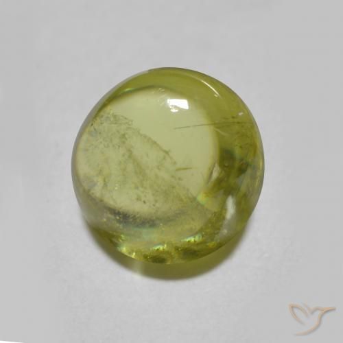 1.68 ct Green Sphene Stone, Natural Sphene in Round Cabochon Shape for Sale