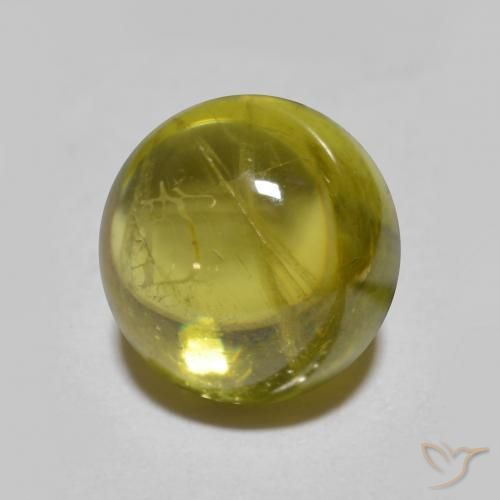 2.04 ct Golden Sphene Stone, Natural Sphene in Round Cabochon Shape for Sale