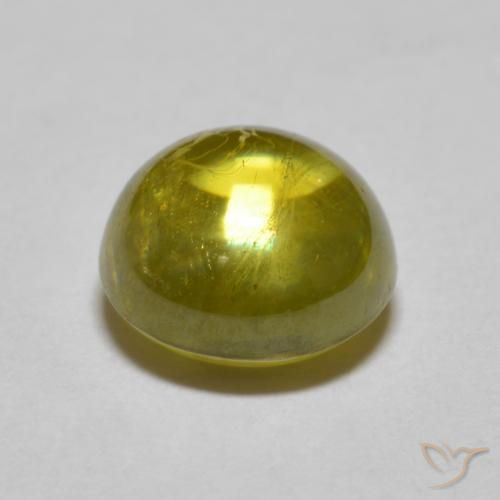 Sphene Gemstone in 7 mm (calibrated) Size for Sale, Sphene Stone in Medium Gold Color