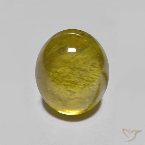 2.68 ct Golden Sphene Stone, Natural Sphene in Oval Cabochon Shape for Sale