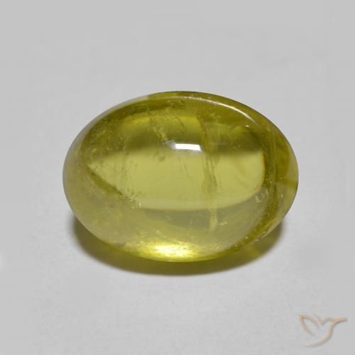 4.43 ct Green Sphene Stone, Natural Sphene in Oval Cabochon Shape for Sale