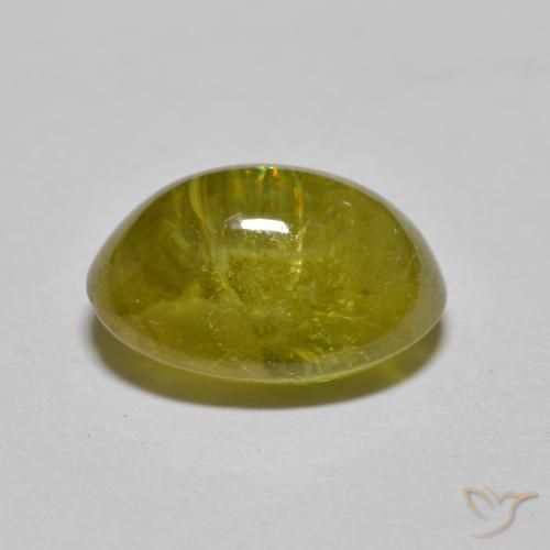 Sphene Gemstone in 11 x 8 mm Size for Sale, Sphene Stone in Warm Forest Green Color