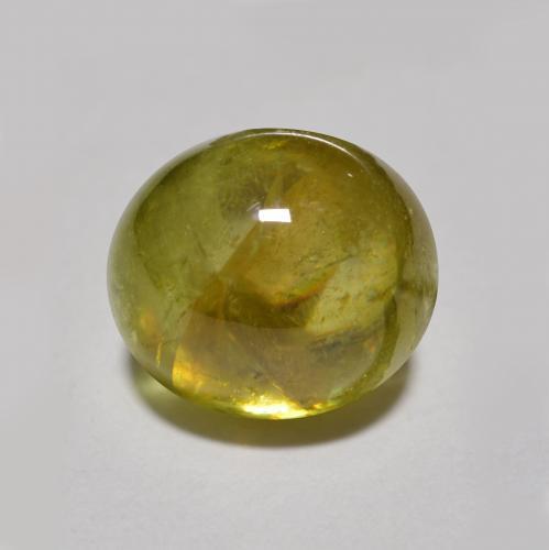 Deep Golden Brown Sphene Gem - 4.2ct Oval Cabochon (ID: 590479)