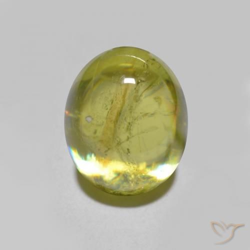 2.23 ct Green Sphene Stone, Natural Sphene in Oval Cabochon Shape for Sale