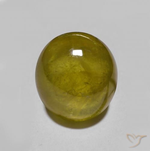 2.99 ct Golden Sphene Stone, Natural Sphene in Oval Cabochon Shape for Sale